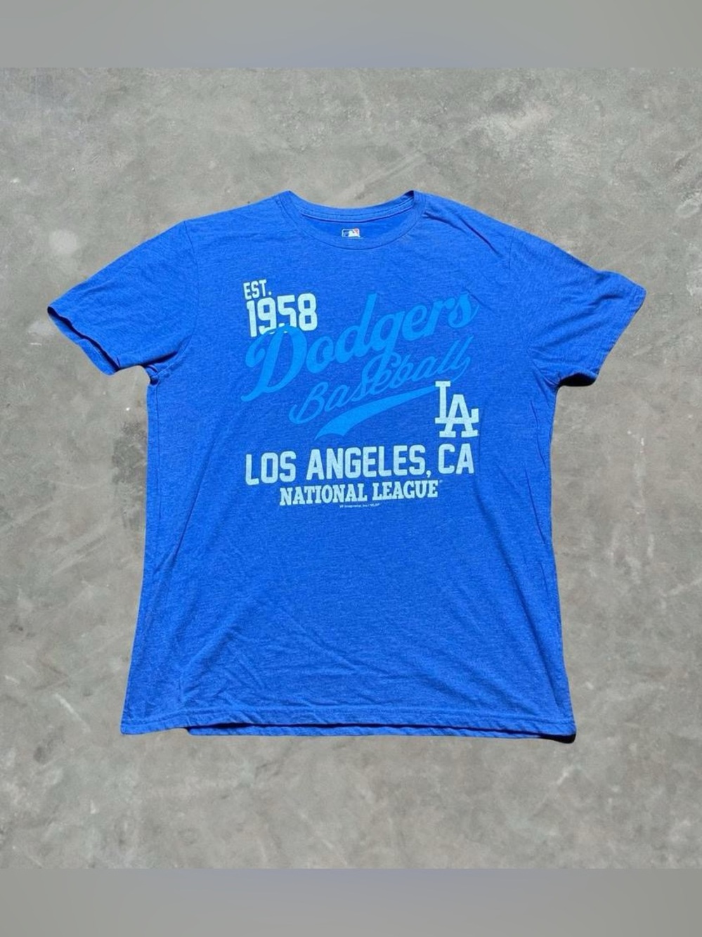 ☀️ Los Angeles Dodgers Graphic Tee MLB Baseball Blue Mens Size L T Shirt